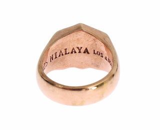 Nialaya Chic Pink Gold Plated Sterling Silver Ring