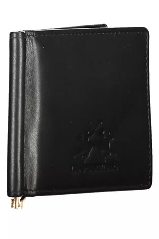 La Martina Black Leather Men Wallet