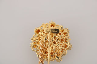 Dolce &amp; Gabbana Exquisite Crystal-Embellished Gold Brooch