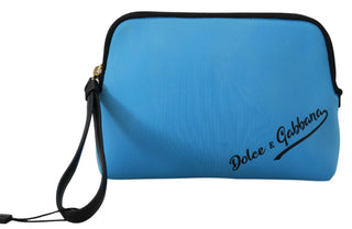 Dolce &amp; Gabbana Elegant Blue Polyamide Pouch Bag