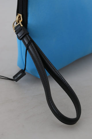 Dolce &amp; Gabbana Elegant Blue Polyamide Pouch Bag