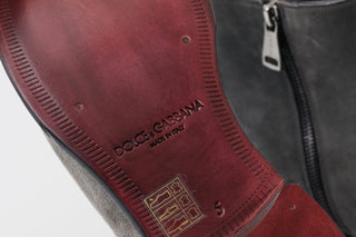 Dolce &amp; Gabbana Elegant Gray Chelsea Leather Boots