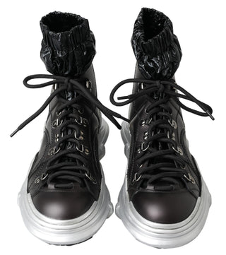 Dolce &amp; Gabbana Black High Top Sneaker Bootie