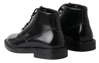 Dolce &amp; Gabbana Elegant Black Leather Men's Boots