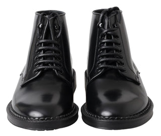 Dolce &amp; Gabbana Elegant Black Leather Men's Boots