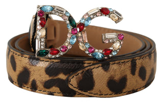 Dolce &amp; Gabbana Elegant Crystal-Embellished Leopard Belt