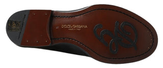 Dolce &amp; Gabbana Elegant Black Leather Slipper Loafers