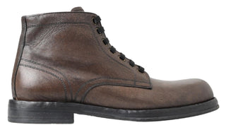 Dolce &amp; Gabbana Elegant Horse Leather Lace-Up Boots