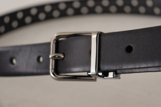 Dolce &amp; Gabbana Elegant Black Leather Belt with Metal Buckle