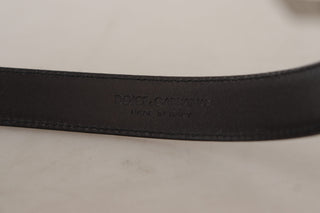 Dolce &amp; Gabbana Sleek Black Leather Belt with Metal Buckle