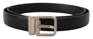 Dolce &amp; Gabbana Elegant Leather Belt with Metal Buckle