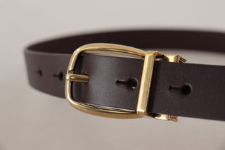 Dolce &amp; Gabbana Elegant Dark Brown Leather Belt