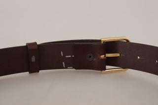 Dolce &amp; Gabbana Elegant Dark Brown Leather Belt