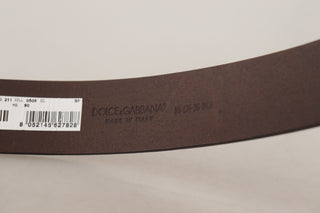 Dolce &amp; Gabbana Elegant Dark Brown Leather Belt