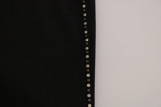 Costume National Black Embellished Mid Waist Skinny Denim Jeans