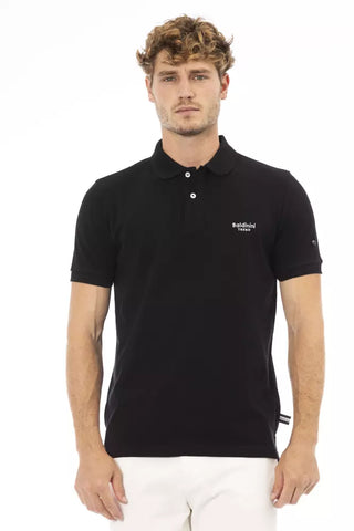 Baldinini Trend Black Cotton Men Polo