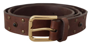 Dolce &amp; Gabbana Elegant Leather Belt with Metal Buckle