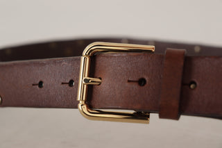 Dolce &amp; Gabbana Elegant Leather Belt with Metal Buckle