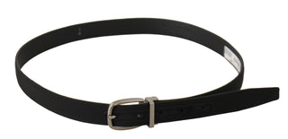 Dolce &amp; Gabbana Elegant Black Canvas &amp; Leather Belt