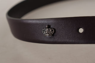 Dolce &amp; Gabbana Elegant Dark Brown Leather Belt