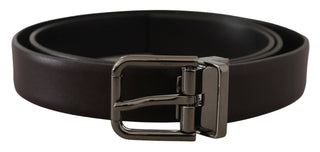 Dolce &amp; Gabbana Elegant Dark Brown Leather Belt