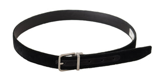 Dolce &amp; Gabbana Elegant Black Velvet Designer Belt