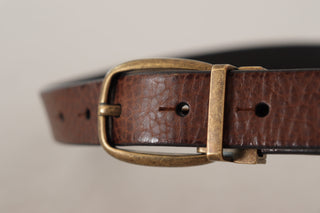 Dolce &amp; Gabbana Elegant Leather Belt with Metal Buckle