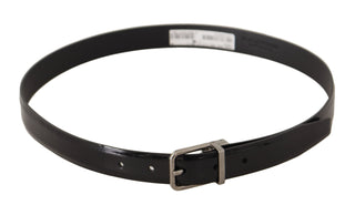 Dolce &amp; Gabbana Elegant Black Leather Belt with Metal Buckle