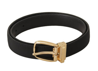 Dolce &amp; Gabbana Elegant Black Leather Belt