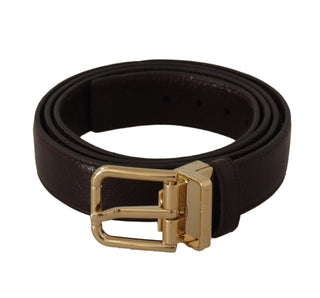 Dolce &amp; Gabbana Elegant Leather Belt with Metal Buckle