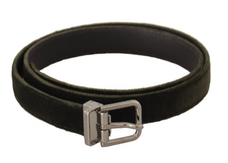 Dolce &amp; Gabbana Elegant Velvet Leather Green Belt