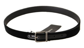 Dolce &amp; Gabbana Elegant Black Cotton-Leather D&amp;G Belt