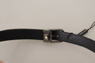 Dolce &amp; Gabbana Elegant Black Cotton-Leather D&amp;G Belt