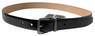 Dolce &amp; Gabbana Elegant Black Leather Belt with Metal Buckle