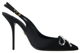 Dolce &amp; Gabbana Embellished Black Slingback Heels Pumps