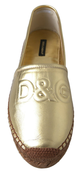 Dolce &amp; Gabbana Golden Elegance Leather Espadrilles