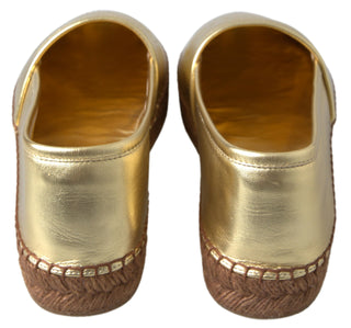 Dolce &amp; Gabbana Golden Elegance Leather Espadrilles