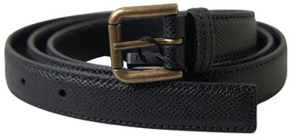 Dolce &amp; Gabbana Elegant Black Italian Leather Belt