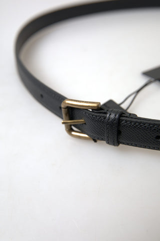 Dolce &amp; Gabbana Elegant Black Italian Leather Belt