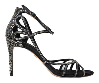 Dolce &amp; Gabbana Elegant Keira Rhinestone Stiletto Sandals