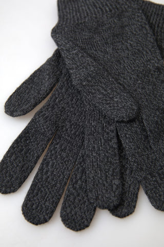 Dolce &amp; Gabbana Elegant Virgin Wool Winter Gloves in Gray