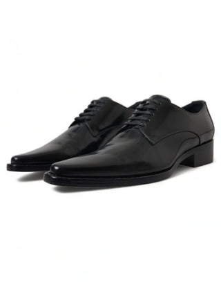 Dolce &amp; Gabbana Elegant Black Leather Formal Flats