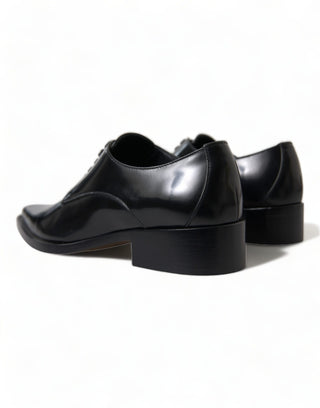 Dolce &amp; Gabbana Elegant Black Leather Formal Flats