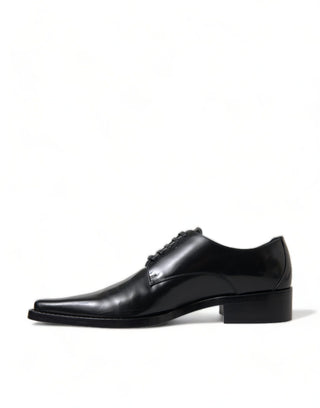 Dolce &amp; Gabbana Elegant Black Leather Formal Flats