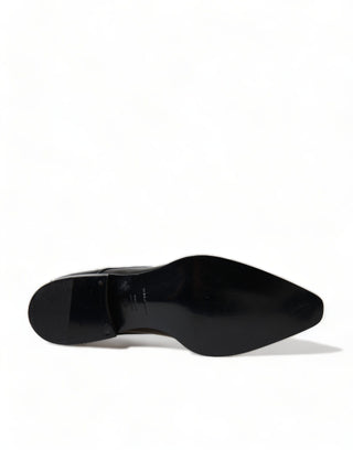 Dolce &amp; Gabbana Elegant Black Leather Formal Flats