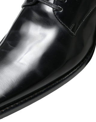 Dolce &amp; Gabbana Elegant Black Leather Formal Flats