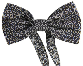 Dolce & Gabbana Elegant Black and White Silk Bow Tie