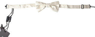 Dolce & Gabbana Elegant Ivory Fantasy Pattern Silk Bow Tie