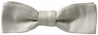 Dolce & Gabbana Elegant Ivory Silk Bow Tie