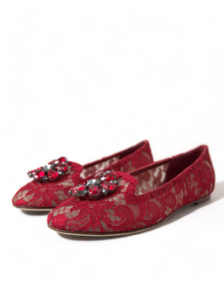 Dolce &amp; Gabbana Elegant Floral Lace Vally Flats